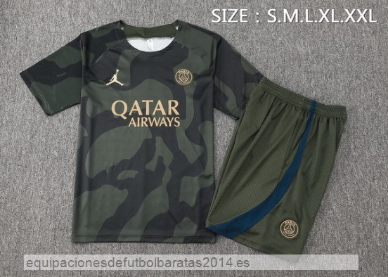 Nuevo Entrenamiento Conjunto Completo Paris Saint Germain 24/25 Verde Marino Baratas